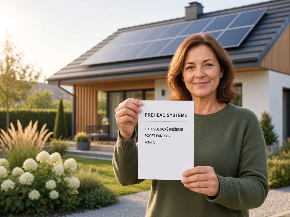 Majiteľka domu s prehľadom fotovoltického systému